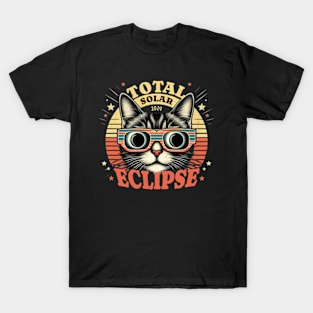 Retro Solar Eclipse Cat T-Shirt